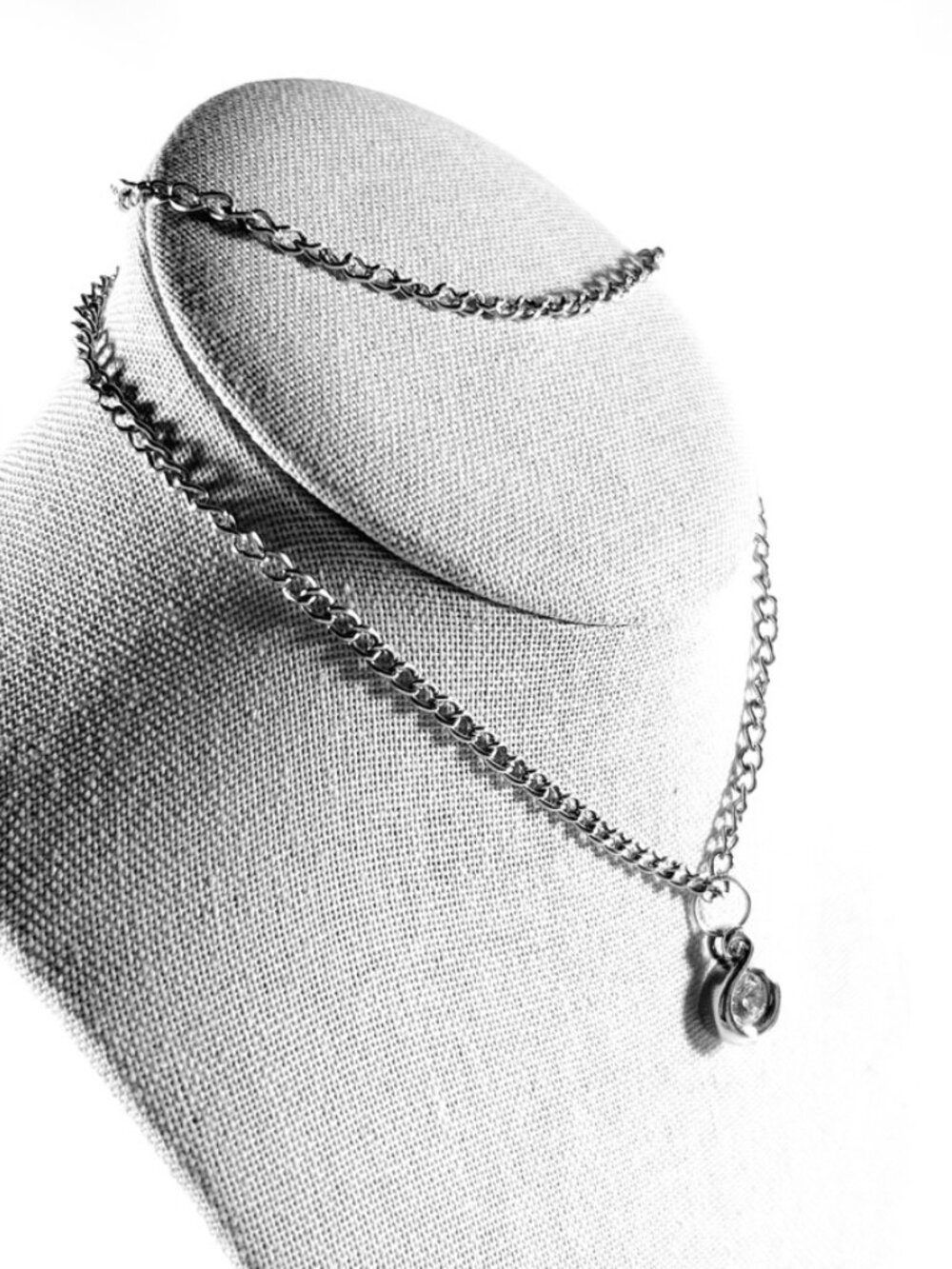 Pendant Single Rhinestone Pendant In Sterling Silver Setting - Picture 7 of 9